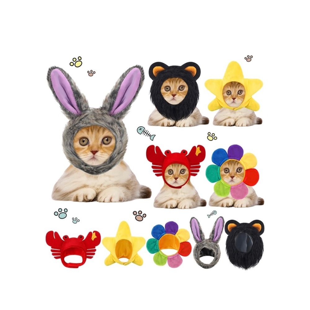 New 5 Pieces Cute Cat Or Dog Costume Cute Hats